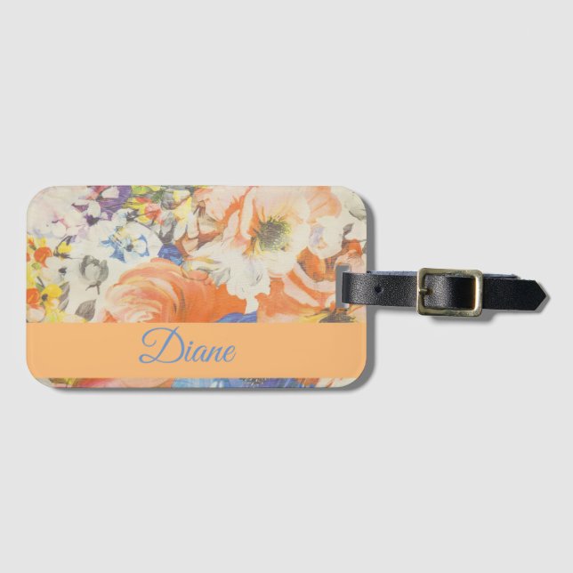 Spring Flora Luggage Tag (Front Horizontal)