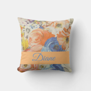 Spring Flora Throw Pillow