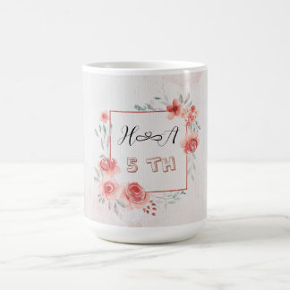 Spring Floral Anniversary | Elegant Modern Wedding Coffee Mug