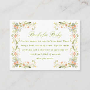 Spring Floral Baby Shower Books for Baby Enclosure Card