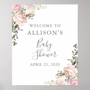 Spring Floral Baby Shower Sign