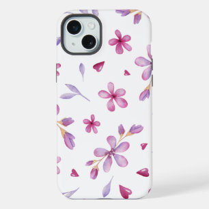 Spring floral background iPhone 15 plus case