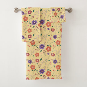 Spring Floral Bath Towel Set