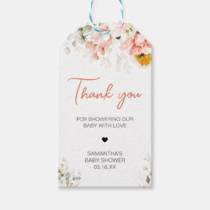 Spring Floral Bloom Baby Shower Favour Tags