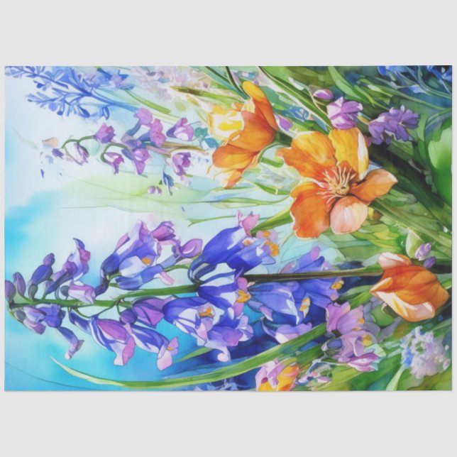 Spring Floral Bluebells Tissue Paper (Front)