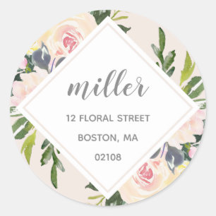 Spring Floral Blush   Address Sticker