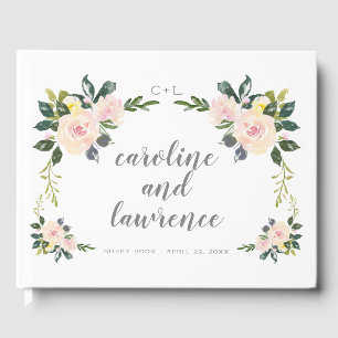 Spring Floral Blush Wedding Photo Guestbook