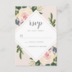 Spring Floral Blush Wedding RSVP Card