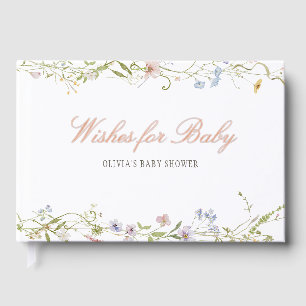 Spring Floral Border Baby Shower Guest Book