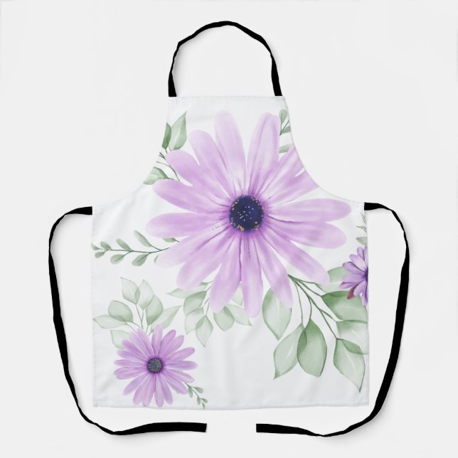 Spring Floral Botanical Pattern Colourful Apron (Front)