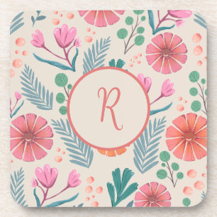 Spring Floral Botanical Pattern Colourful Coaster
