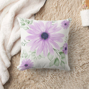 Spring Floral Botanical Pattern Throw Pillow