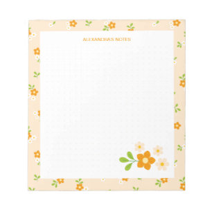 Spring Floral Bouquets Personalised Dotted Notepad