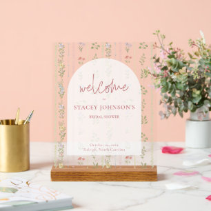 Spring Floral Bridal Shower Welcome Sign