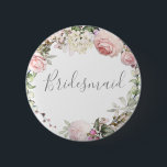 Spring Floral Bridesmaid Button<br><div class="desc">Custom</div>