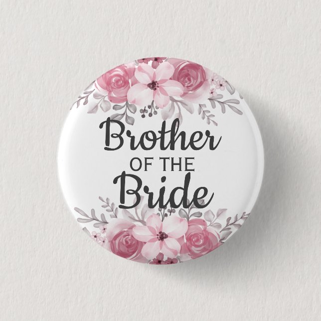 Spring Floral brother of the bride Button (Front)