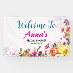 Spring Floral Butterfly Garden Bridal Showers Banner