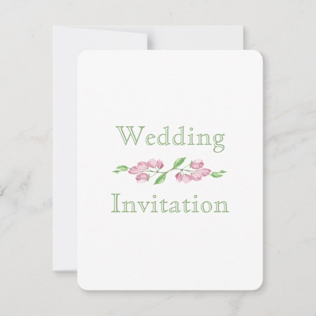 Spring Floral Cherry Blossom Wedding Invitation (Front)