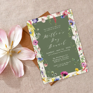 Spring Floral Chic Colourful Mothers day Brunch Invitation