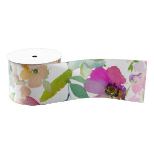 Spring Floral Colourful Happy Multi Use Grosgrain Ribbon