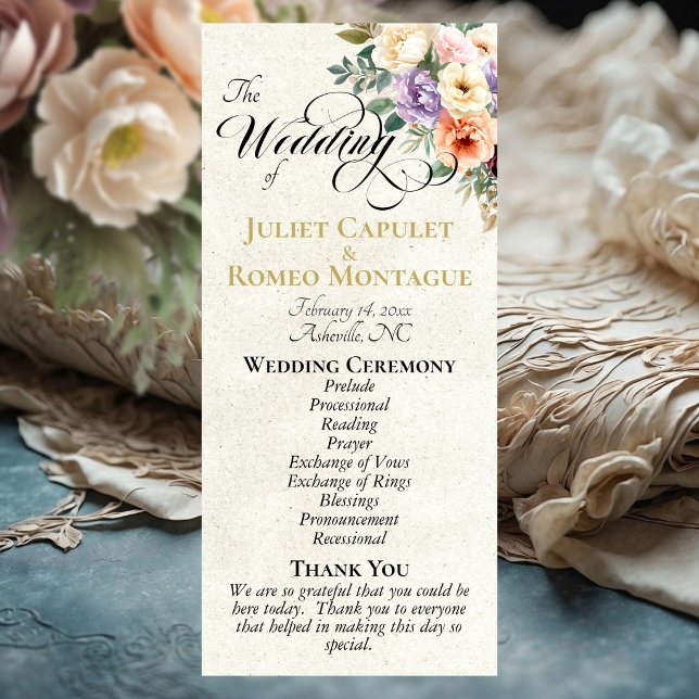 Spring Floral - Cream Wedding Program (Creator Uploaded)