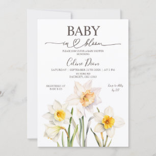 Spring Floral Daffodil Baby Shower  Invitation