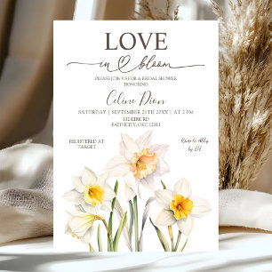 Spring Floral Daffodil Bridal Shower  Invitation