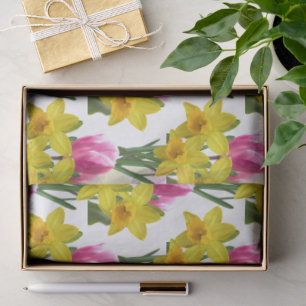 Spring Floral Daffodils and Tulips Tissue Paper