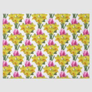 Spring Floral Daffodils and Tulips Tissue Paper