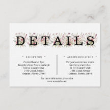 Spring Floral Details Enclosure Card
