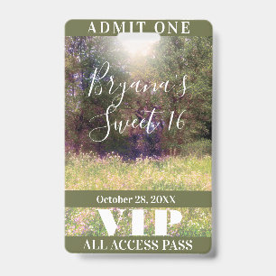 Spring Floral Enchanted Forest Trees VIP Badge 