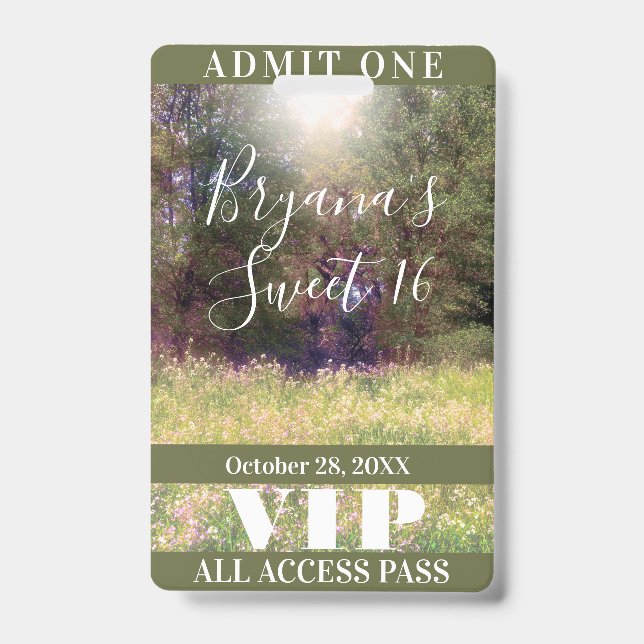 Spring Floral Enchanted Forest Trees VIP Badge  (Front)