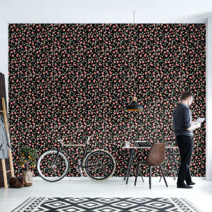 Spring Floral Fling Black Wallpaper