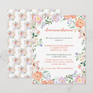 Spring Floral Flowers Wedding Accommodations card