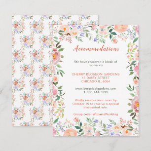 Spring Floral Flowers Wedding Accommodations card