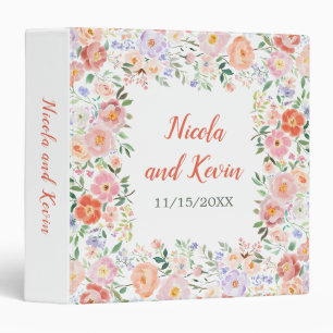 Spring Floral Flowers Wedding Photo Album Binder