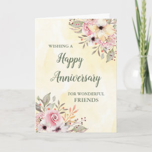 Spring Floral Friends Wedding Anniversary Card