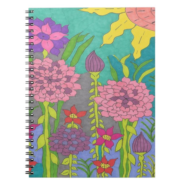 Spring Floral Garden Art  Notebook (Front)
