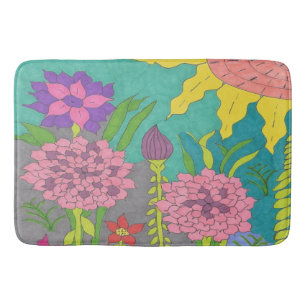 Spring Floral Garden Bath Mat