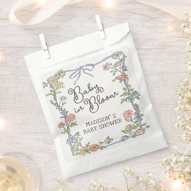Spring Floral Garden Party Pastel Floral Dessert Favour Bag (Clipped)