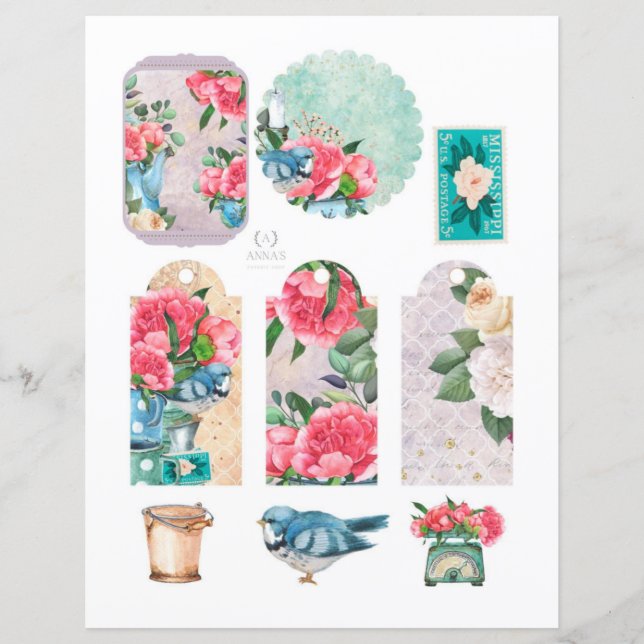 Spring floral garden Romantic Scrapbook elements  (Front)