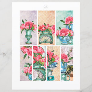 Spring floral garden Romantic Scrapbook elements 
