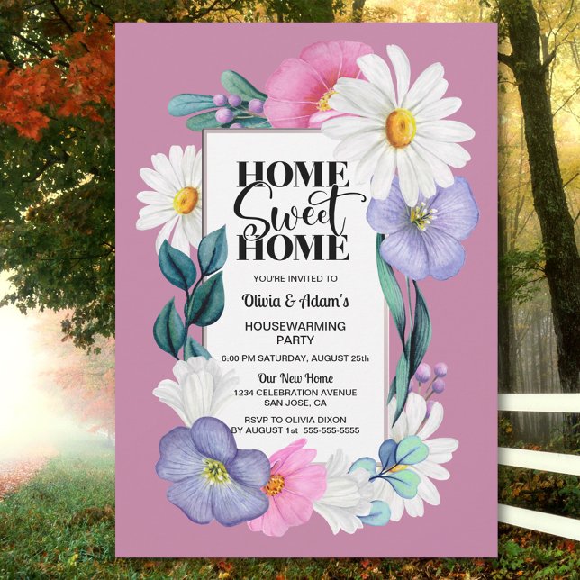 Spring Floral Home Sweet Home Housewarming Party Invitation (Creator Uploaded)