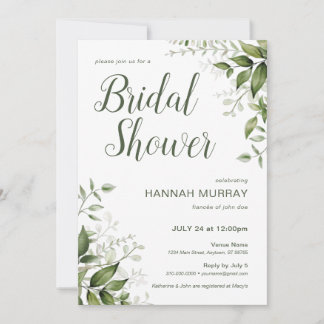 Spring Floral Invitation with Greenery