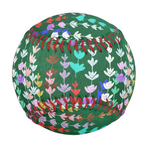 spring, floral,modern,pattern,happy,colourful,fun, baseball