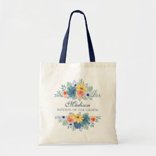 Spring Floral Modern Personalized Name Wedding Tote Bag