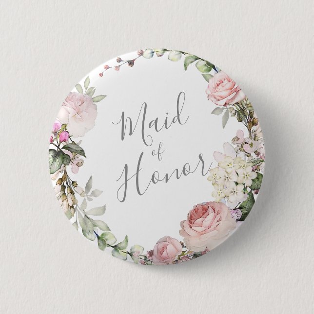 Spring Floral Mother of the Groom Button (Front)