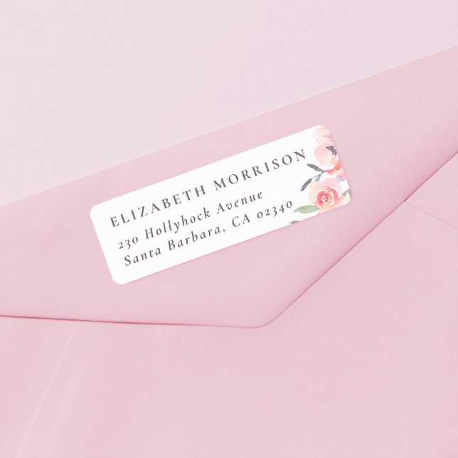 Spring Floral Nom et adresse de retour personnalis (Return Address Label Mock-up)