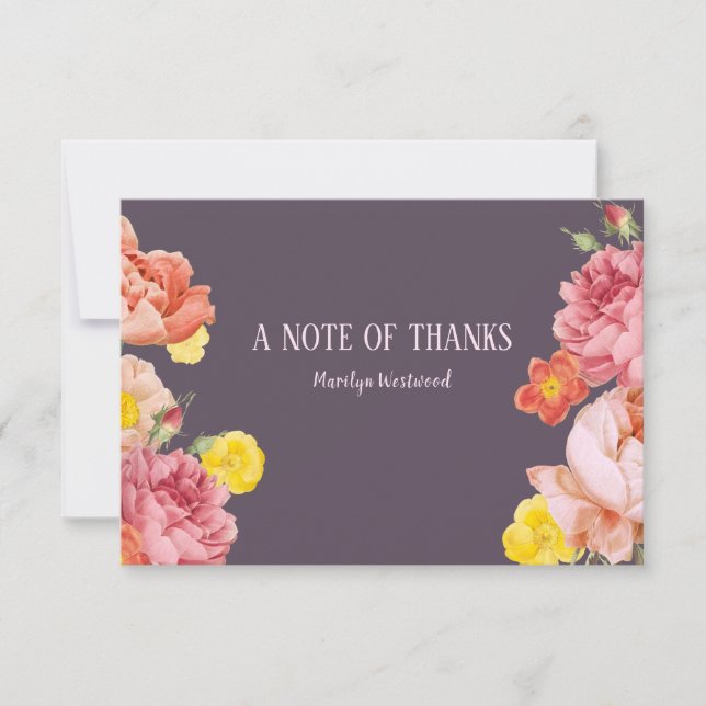 Spring Floral Note of Thanks Invitation (Front)