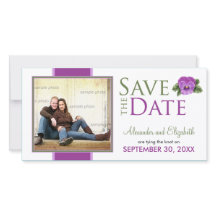 Spring Floral Pansies Save the Date Announcement